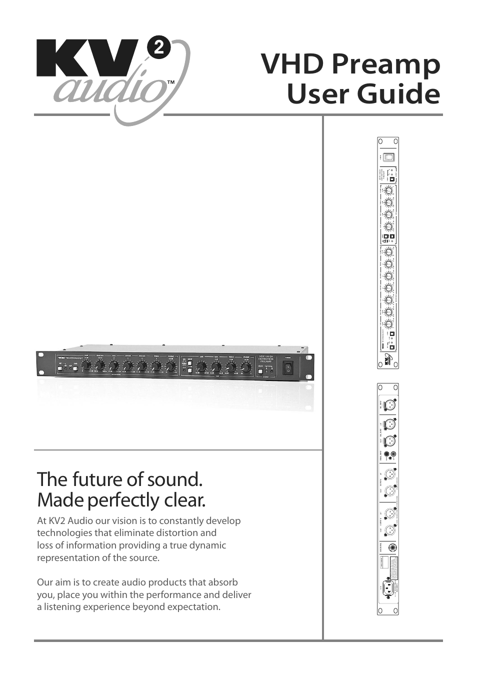 KV2 Audio VHD-Preamp User Manual | 8 pages