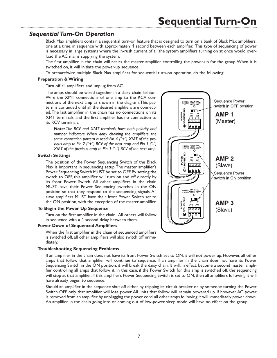 Sequential turn-on, Sequential turn-on operation | Bogen X300 User Manual | Page 11 / 16