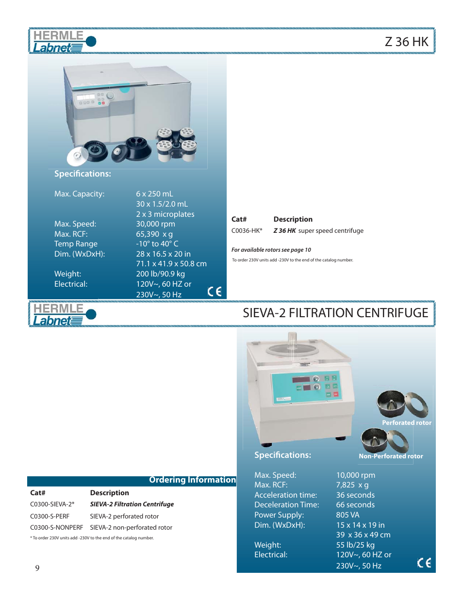 Z 36 hk, Sieva-2 filtration centrifuge | Labnet AccuTherm Microtube Shaking Incubator User Manual | Page 10 / 12