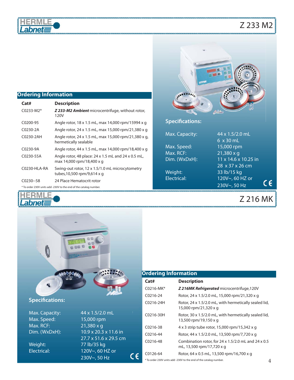 Z 216 mk, Z 233 m2 | Labnet AccuTherm Microtube Shaking Incubator User Manual | Page 5 / 12