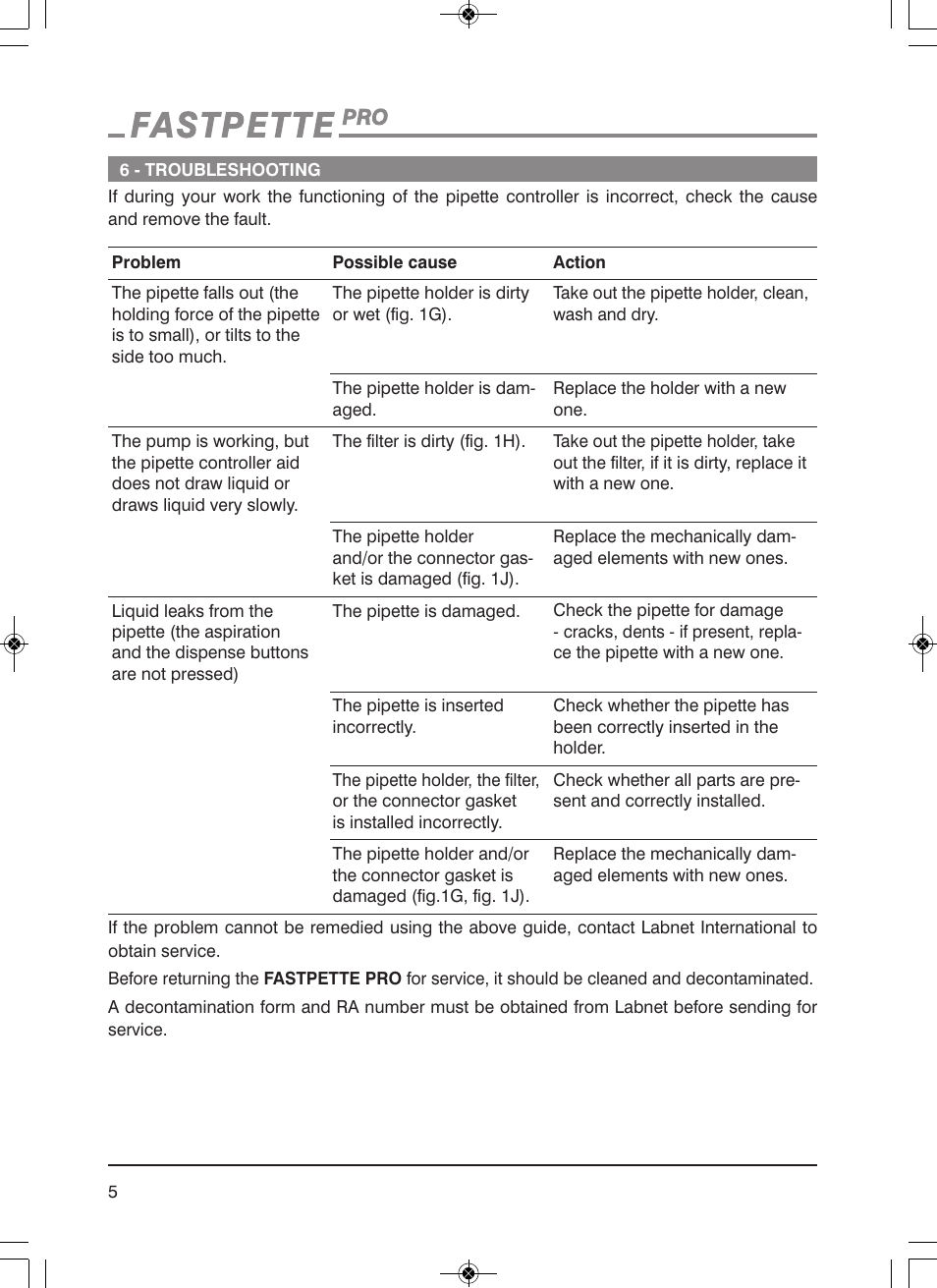 Labnet FastPette Pro - Ultimate Pipette Controller User Manual | Page 8 / 12