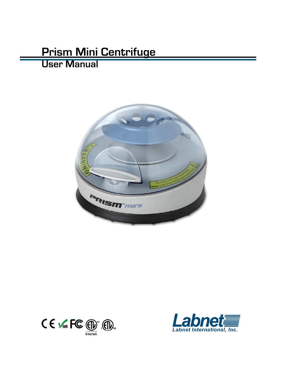 Labnet Prism Mini Centrifuge User Manual | 7 pages