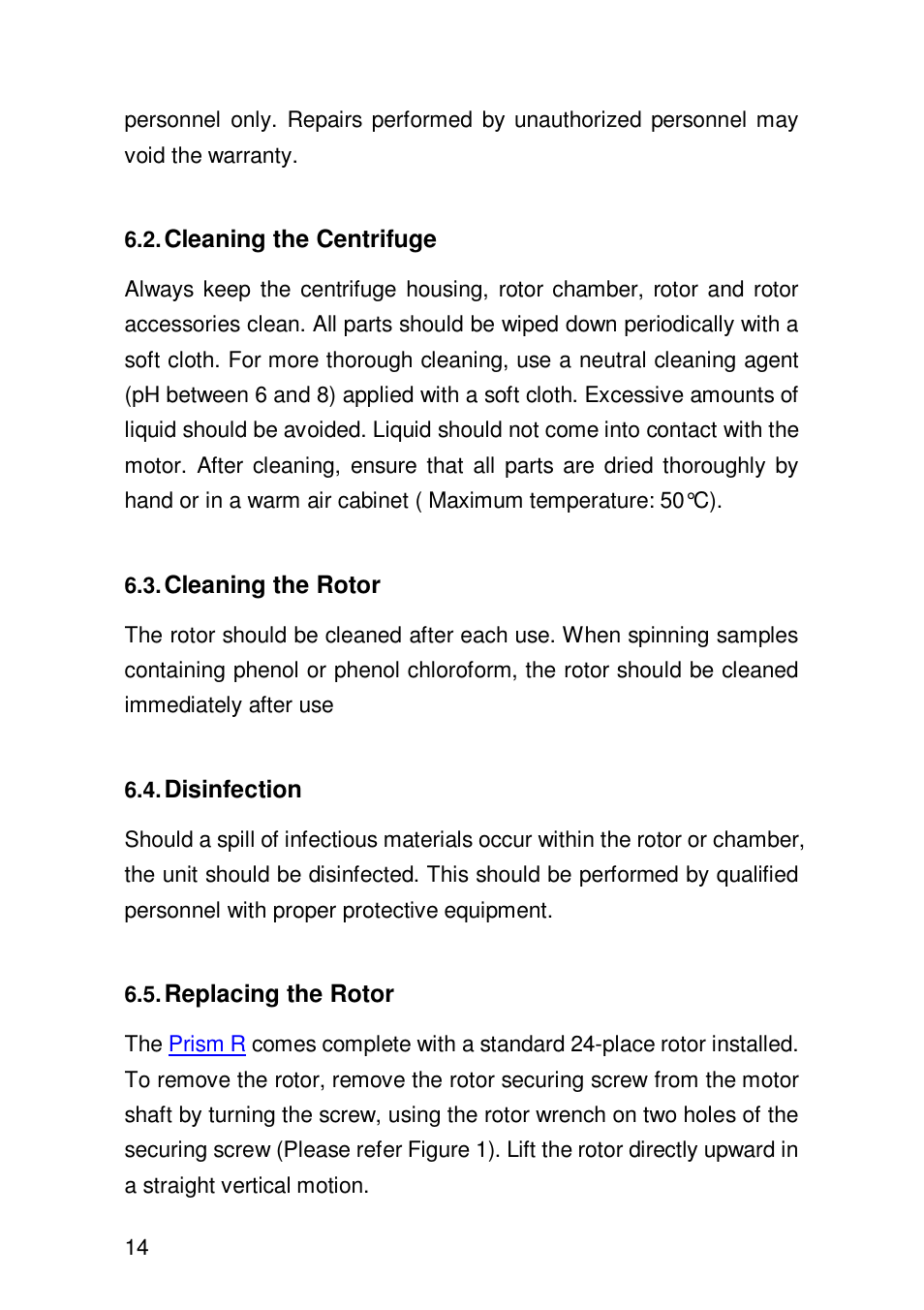 Labnet Prism R Refrigerated Microcentrifuge User Manual | Page 17 / 24