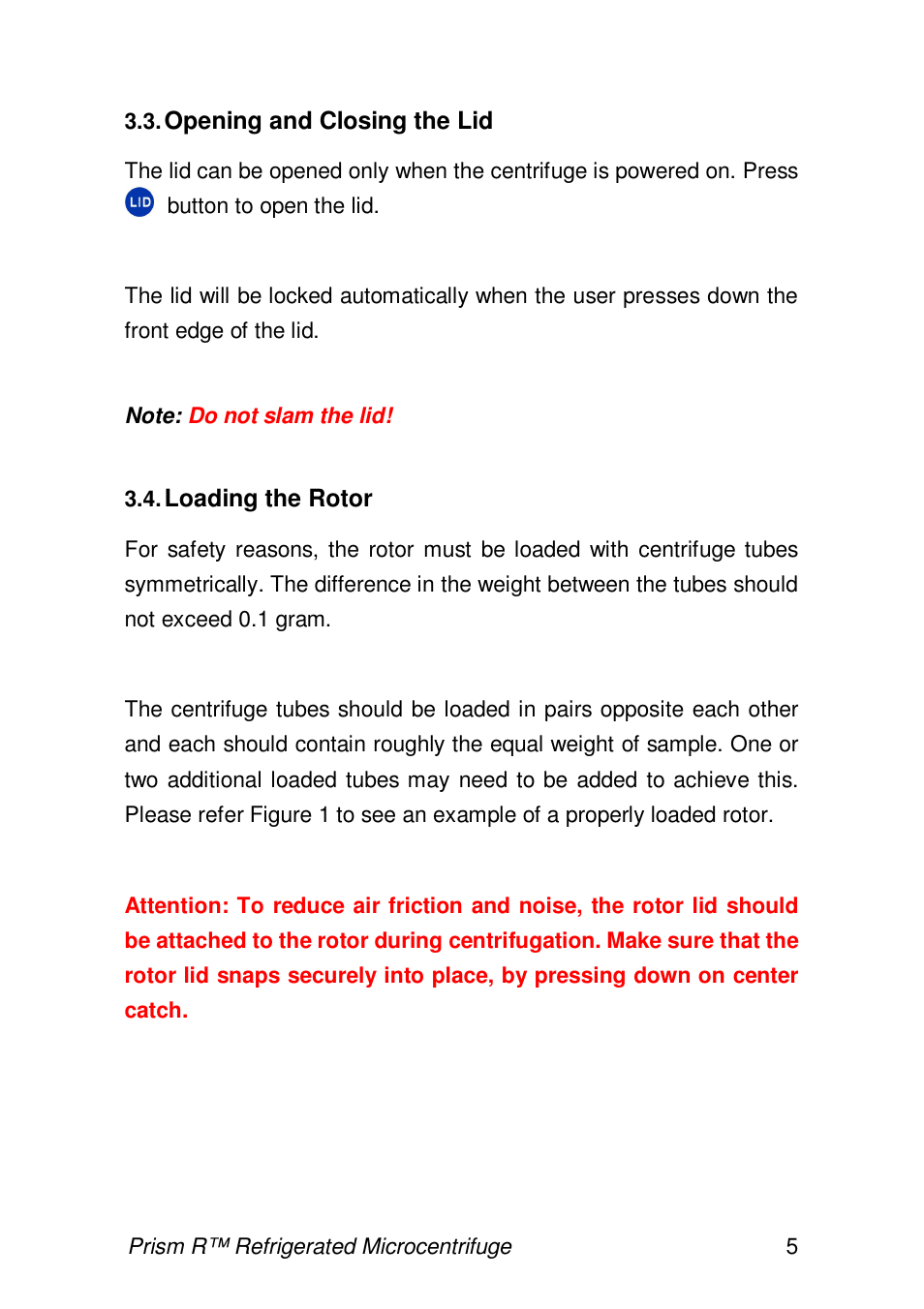 Labnet Prism R Refrigerated Microcentrifuge User Manual | Page 8 / 24