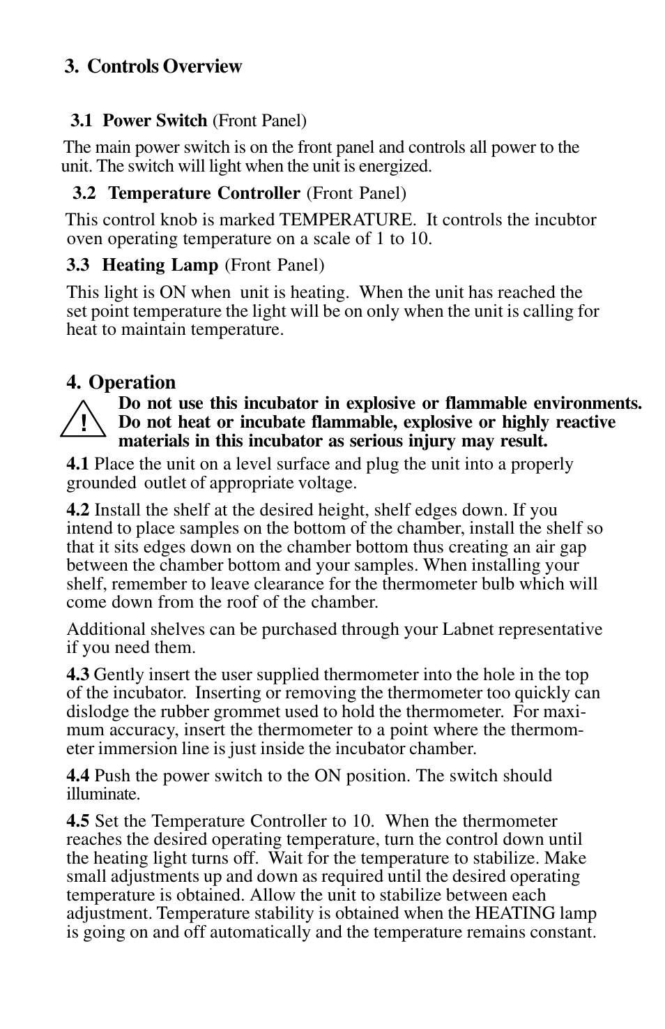 Labnet Mini Microbiology and Hematology Incubator (I5110 & I5110-230) User Manual | Page 3 / 4