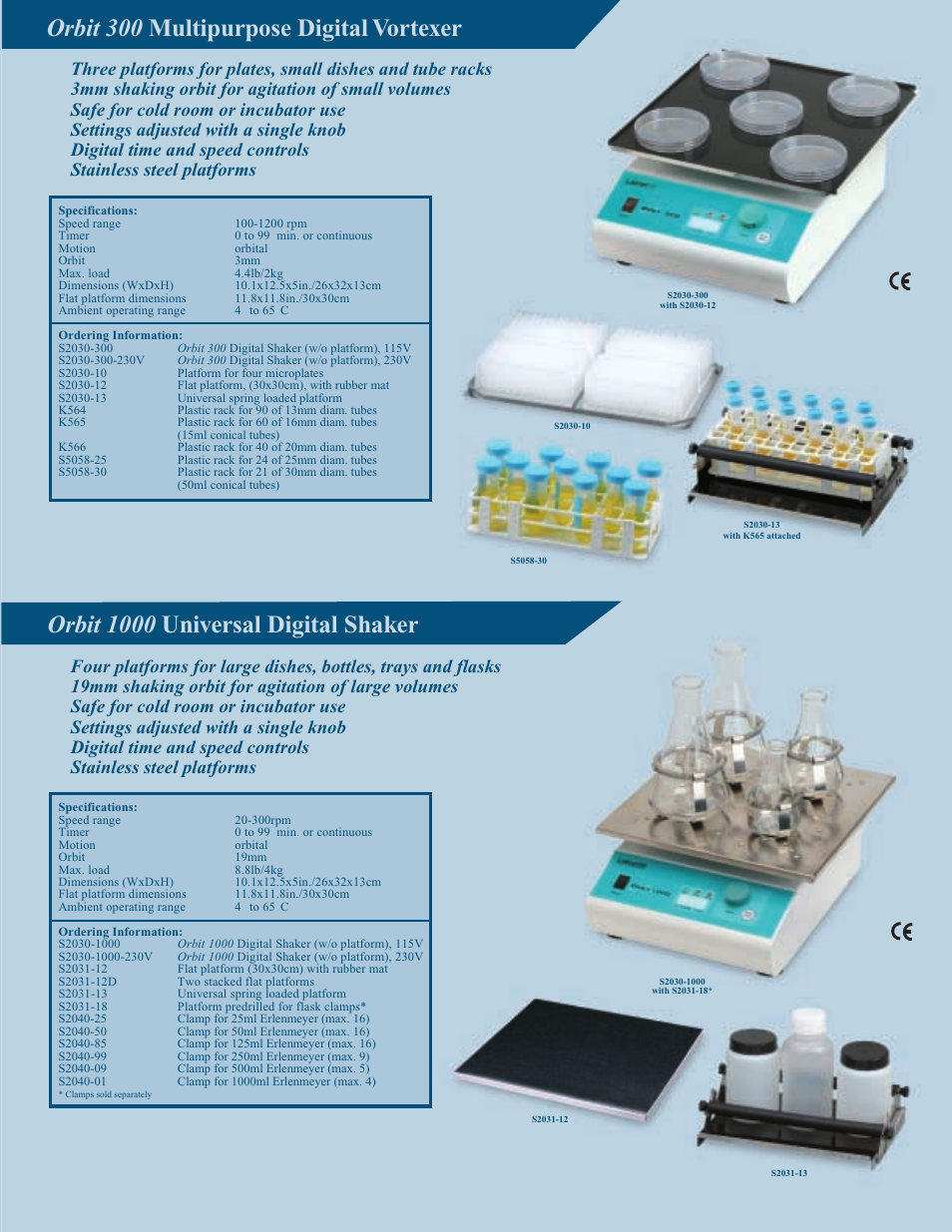 3mm shaking orbit for agitation of small volumes, Safe for cold room or incubator use, Settings adjusted with a single knob | Digital time and speed controls, Stainless steel platforms, 19mm shaking orbit for agitation of large volumes | Labnet Shakers and Shaking Incubators Selection Guide User Manual | Page 3 / 6