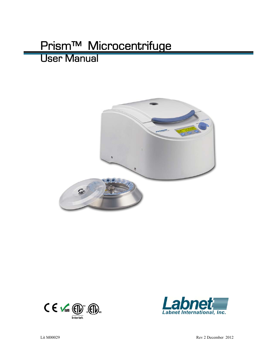 Labnet Prism Air-Cooled Microcentrifuge (C2500) User Manual | 20 pages