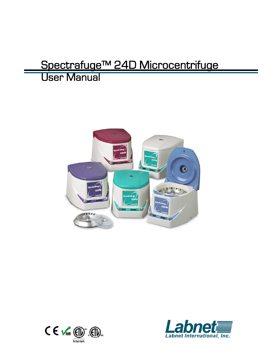 Labnet Spectrafuge 24D Digital Microcentrifuge User Manual | 16 pages