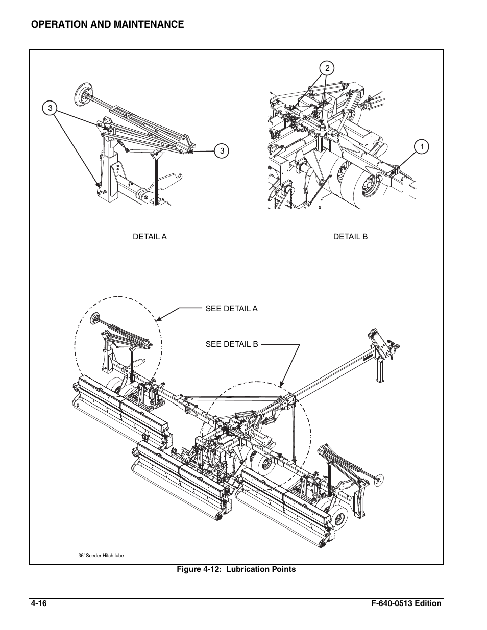 Operation and maintenance | Landoll 4630-36 Folding Seeder Operators Manual v.F-640-0513 05/2013 User Manual | Page 30 / 36