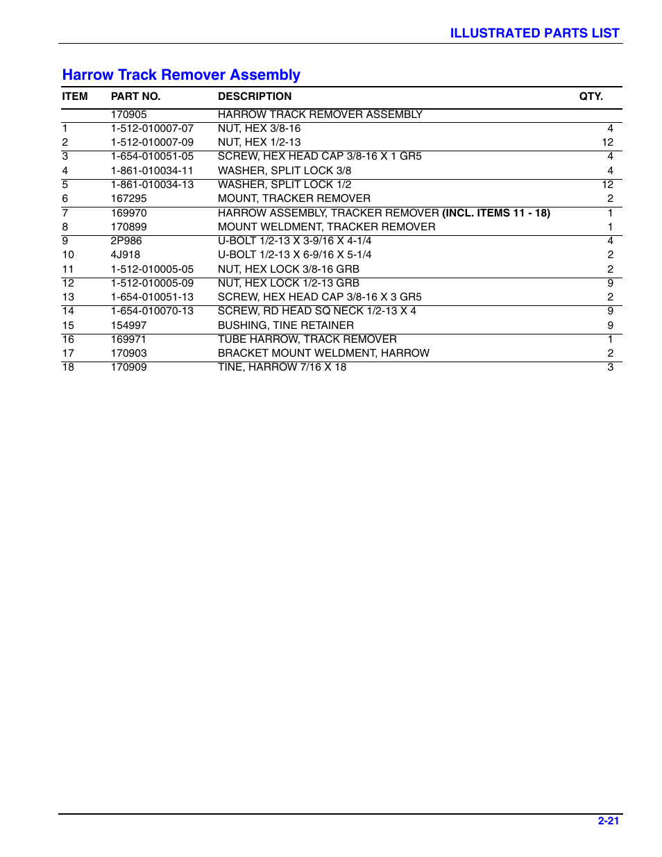 Harrow track remover assembly | Landoll 4630-36 Folding Seeder Parts Manual v.F-641-1213 12/2013 User Manual | Page 27 / 76