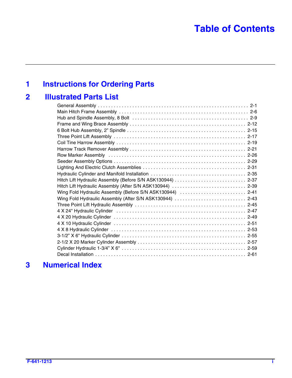 Landoll 4630-36 Folding Seeder Parts Manual v.F-641-1213 12/2013 User Manual | Page 3 / 76