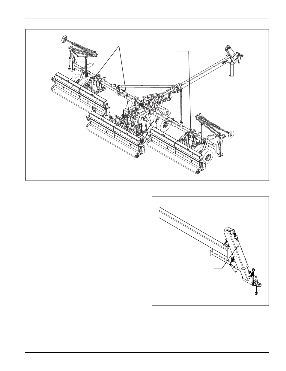 Figure 4-5: top link adjustment, Leveling the hitch, Figure 4-6: leveling the hitch | Landoll 4630-36 Folding Seeder Operators Manual v.F-640-0313 03/2013 User Manual | Page 25 / 40