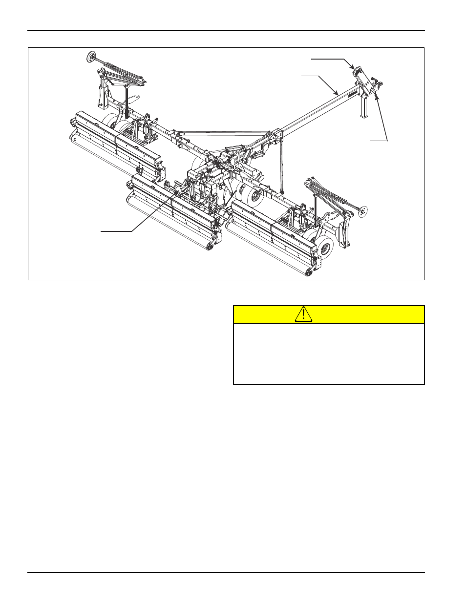 Figure 4-7: hitch and safety chain, Transporting the seeder hitch, Caution | Landoll 4630-36 Folding Seeder Operators Manual v.F-640-0313 03/2013 User Manual | Page 26 / 40