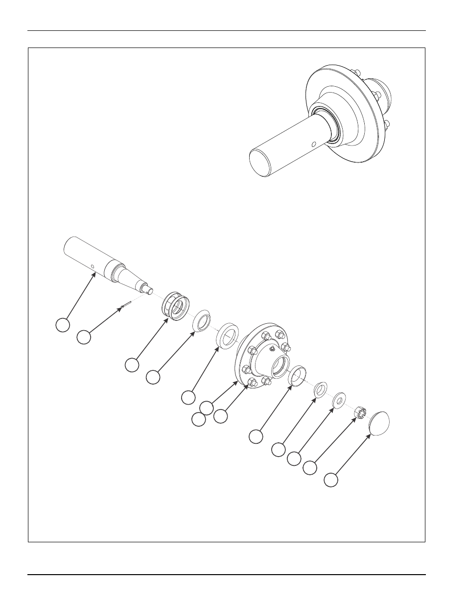 Figure 2-5: hub and spindle assembly, 8 bolt | Landoll 4630-36 Folding Seeder Parts Manual v.F-641-0313 03/2013 User Manual | Page 12 / 70