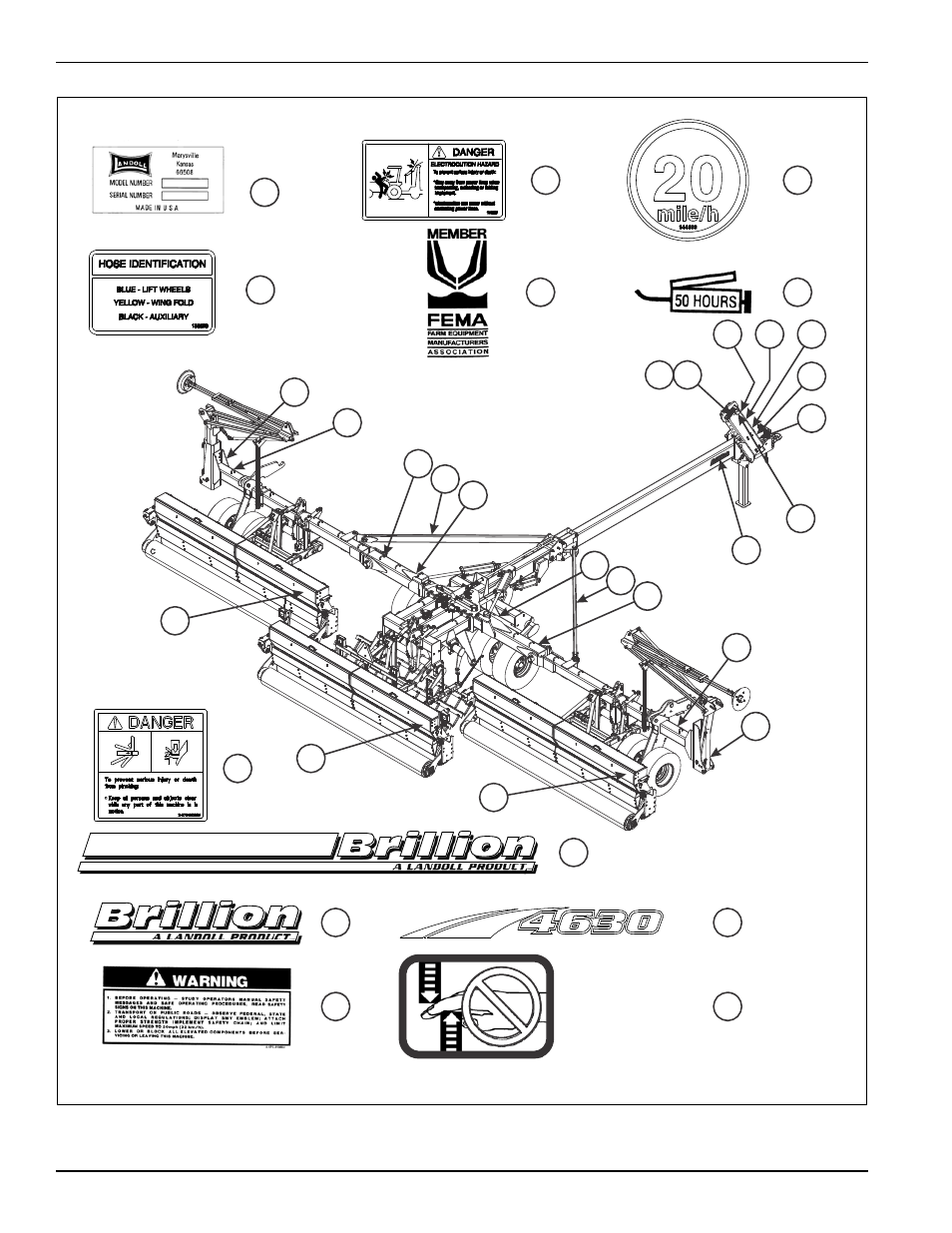 Figure 2-33: decal installation, Illustrated parts list | Landoll 4630-36 Folding Seeder Parts Manual v.F-641-0313 03/2013 User Manual | Page 60 / 70