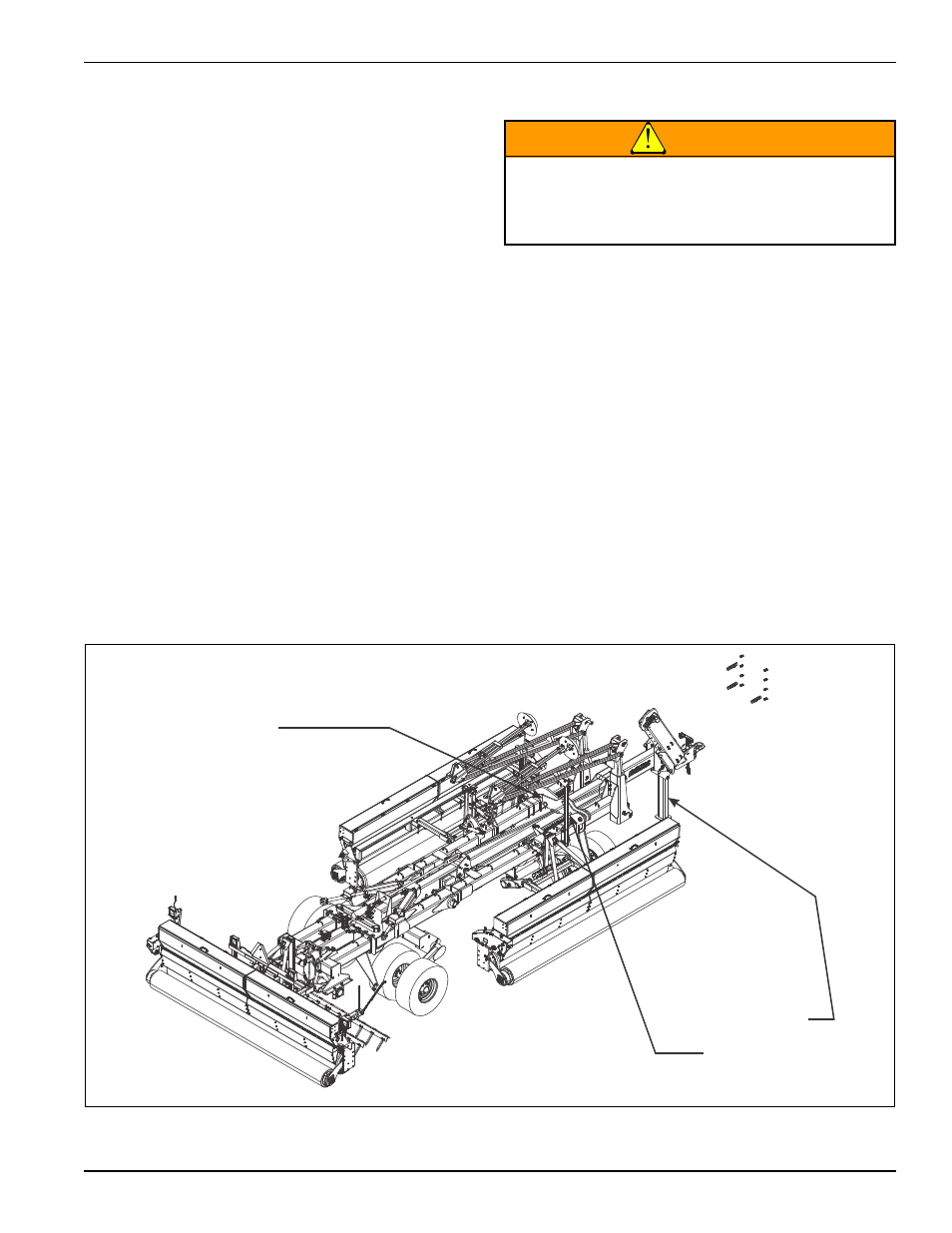 Parking, Figure 4-11: seeder hitch folded position, Warning | Landoll 4630-36 Folding Seeder Operators Manual v.F-640-0513 05/2013 User Manual | Page 33 / 40