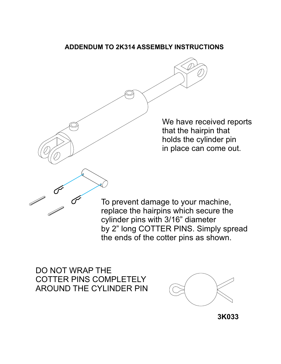 Landoll 3K033_2K314 ASSEMBLY ADDENDUM User Manual | 1 page