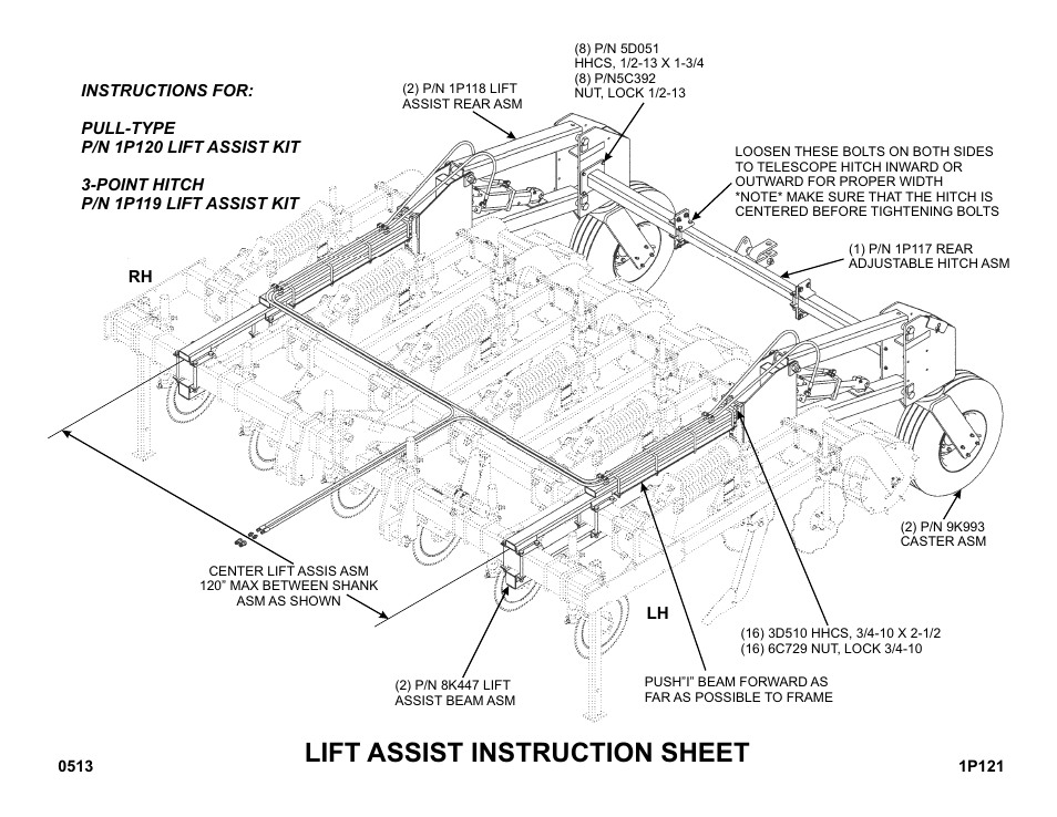 Landoll 1P119 3-POINT HITCH LIFT ASSIST KIT User Manual | 2 pages