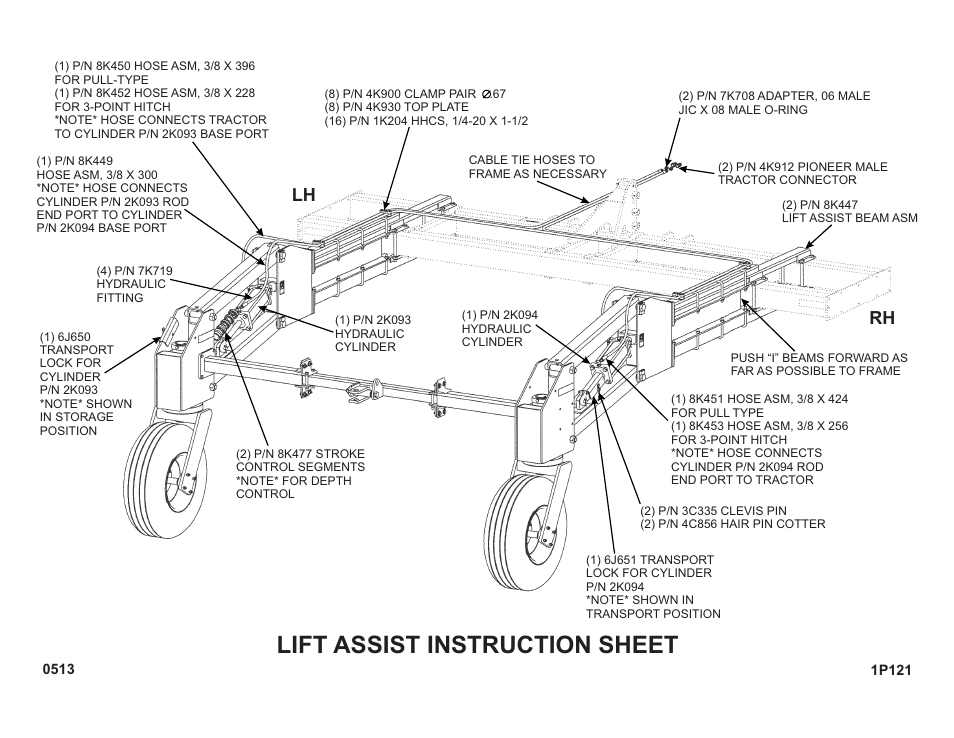 Lift assist instruction sheet, Lh rh | Landoll 1P119 3-POINT HITCH LIFT ASSIST KIT User Manual | Page 2 / 2