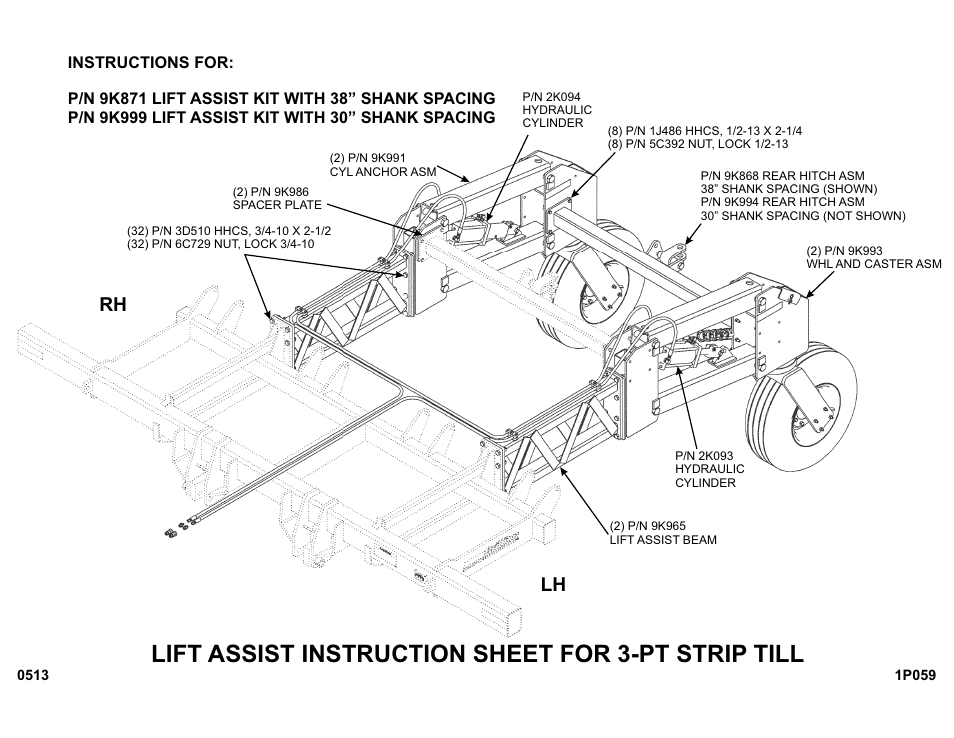 Landoll 9K999 LIFT ASSIST KIT WITH 30 SHANK SPACING User Manual | 2 pages