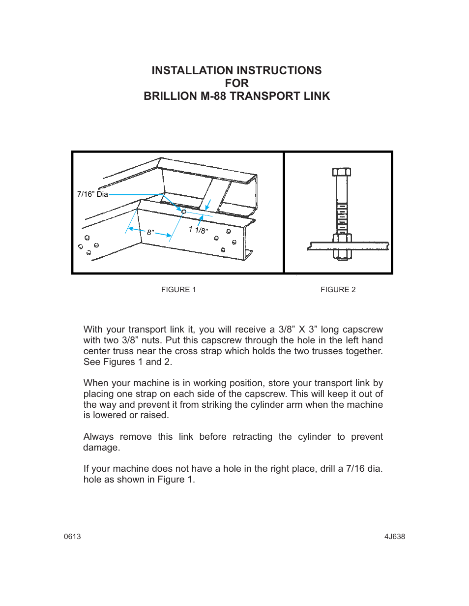 Landoll M-88 TRANSPORT LINK User Manual | 2 pages