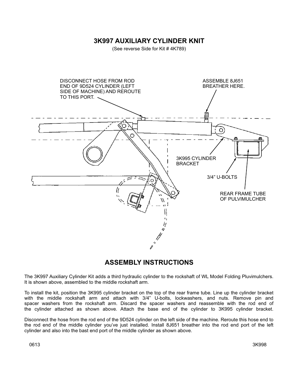 Landoll 3K997 AUXILIARY CYLINDER KNIT User Manual | 2 pages