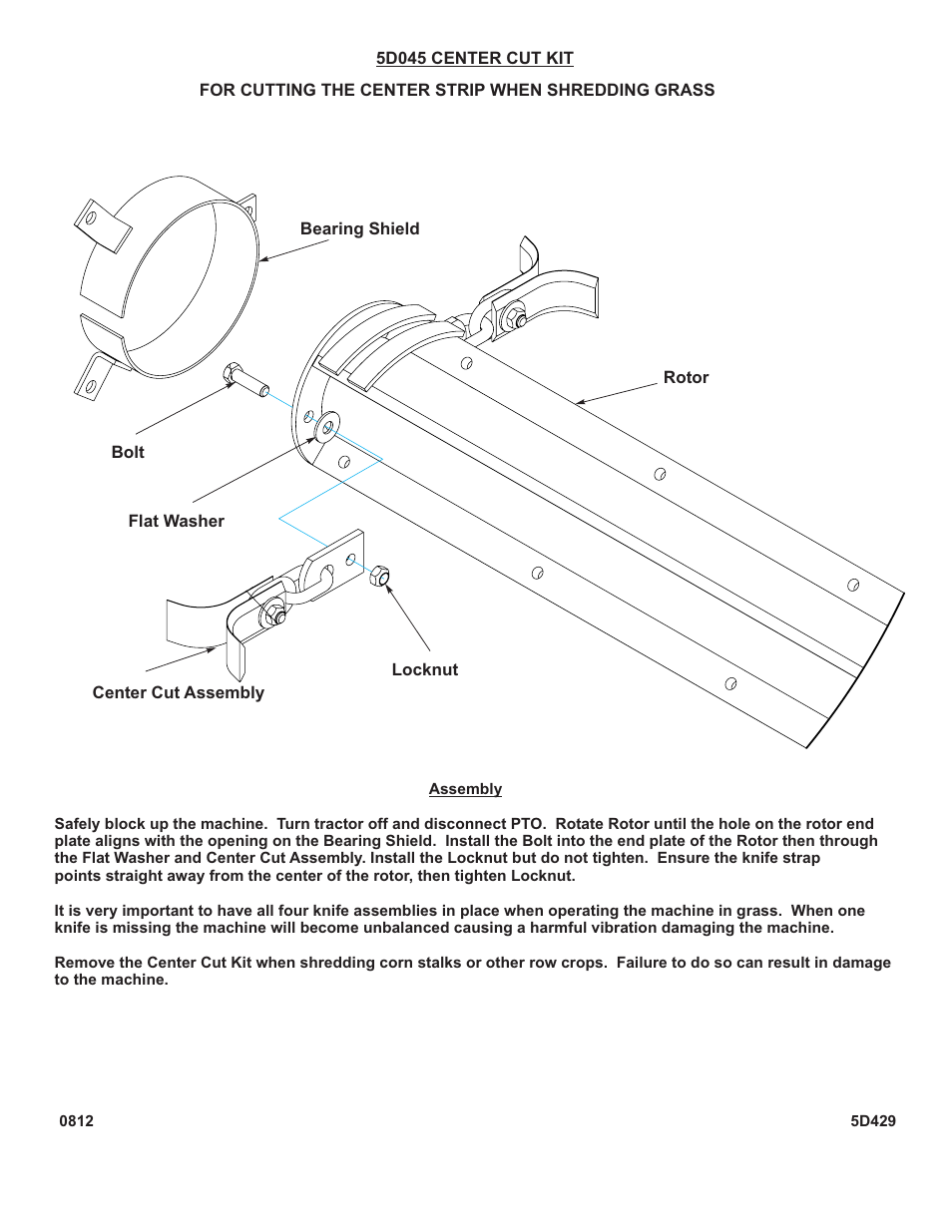 Landoll 5D045 CENTER CUT KIT User Manual | 1 page