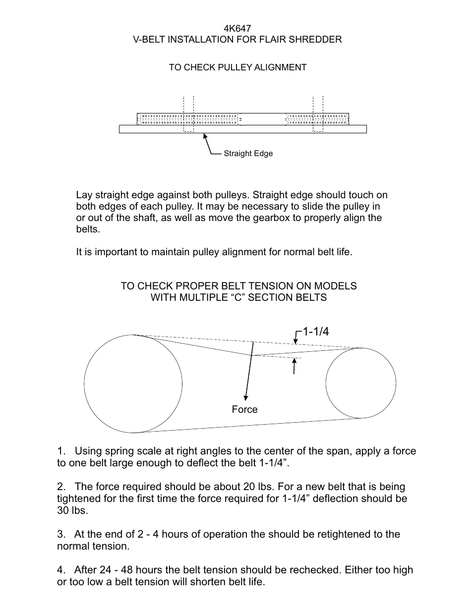 Landoll 4K647 FLAIR SHREDDER V-BELT User Manual | 1 page