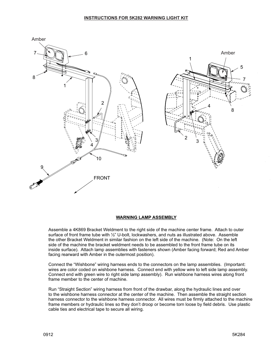 Landoll 5K282 WARNING LIGHT KIT User Manual | 2 pages