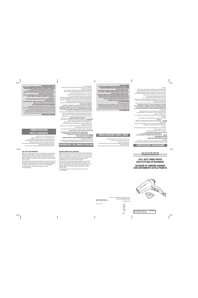 Important safeguards save these instructions | Belson PR1045 User Manual | Page 2 / 2