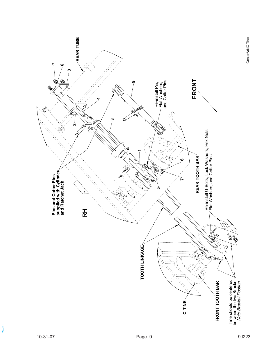 Front rh | Landoll WL SERIES TOOTH CONTROL KITS User Manual | Page 11 / 22