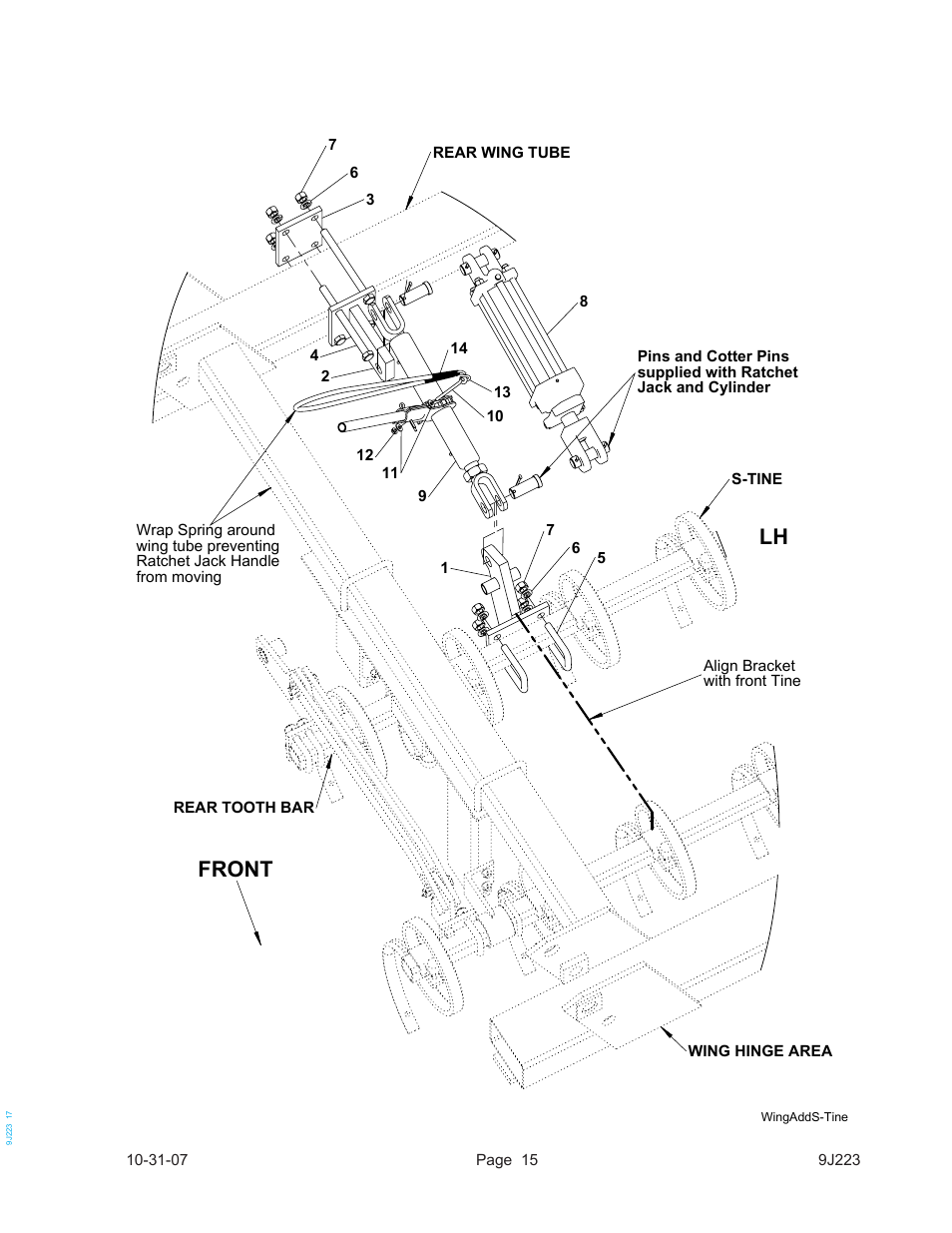Front | Landoll WL SERIES TOOTH CONTROL KITS User Manual | Page 17 / 22