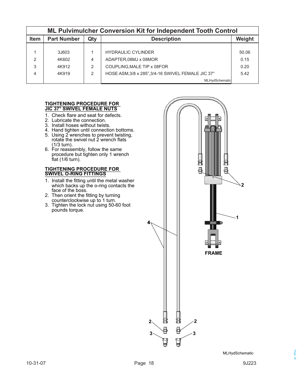 Landoll WL SERIES TOOTH CONTROL KITS User Manual | Page 20 / 22