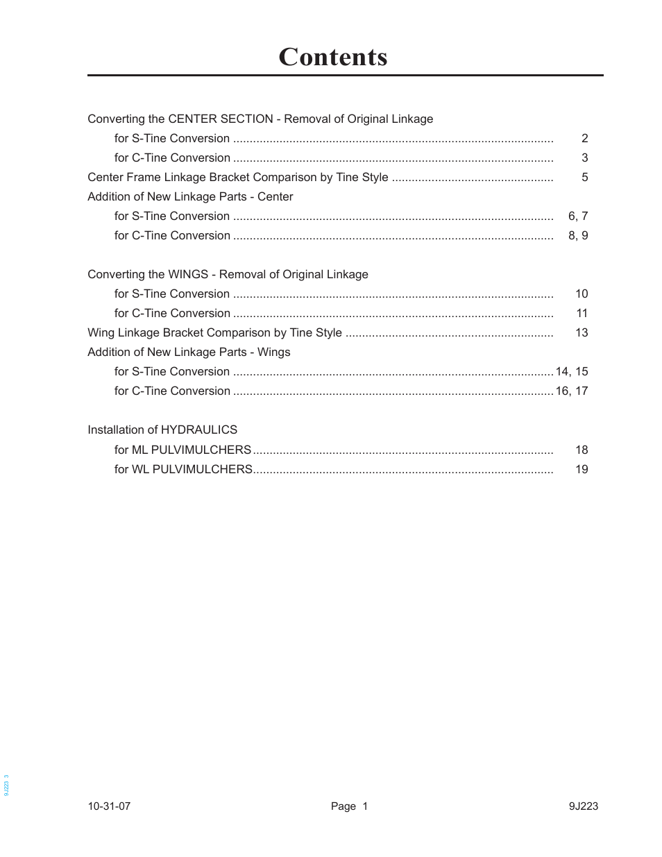 Landoll WL SERIES TOOTH CONTROL KITS User Manual | Page 3 / 22