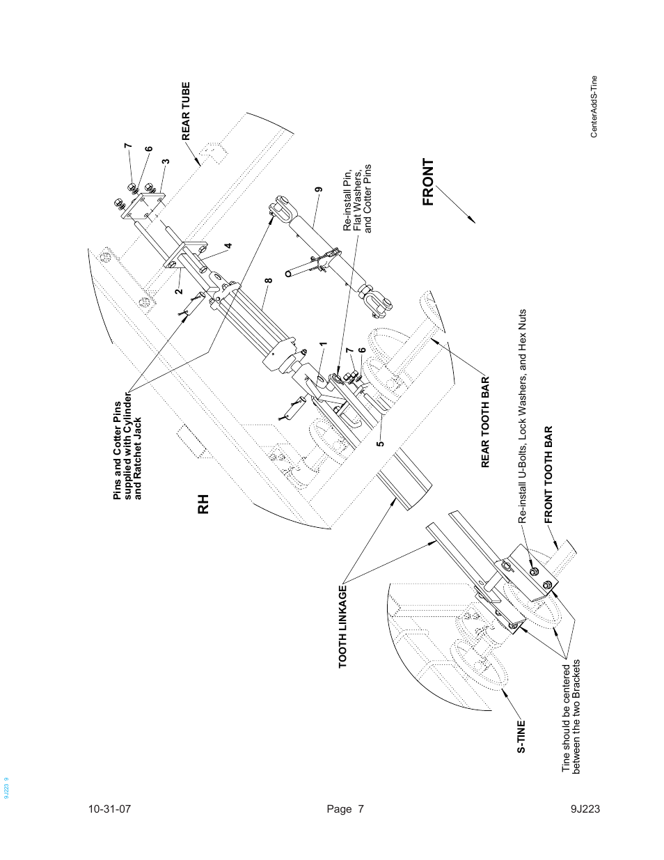 Front | Landoll WL SERIES TOOTH CONTROL KITS User Manual | Page 9 / 22