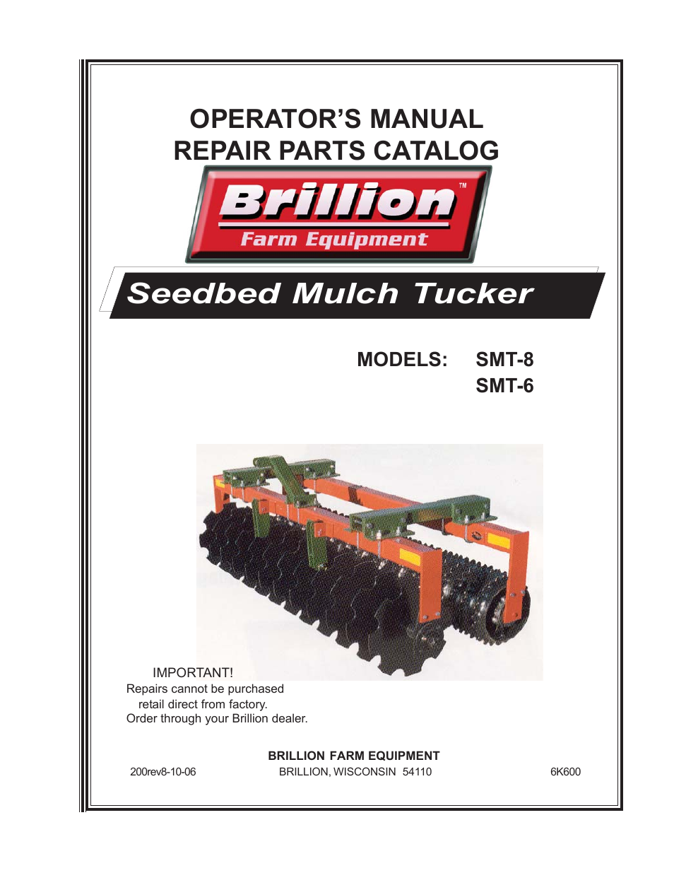 Landoll SMT-6 Seedbed Mulch Tucker User Manual | 20 pages