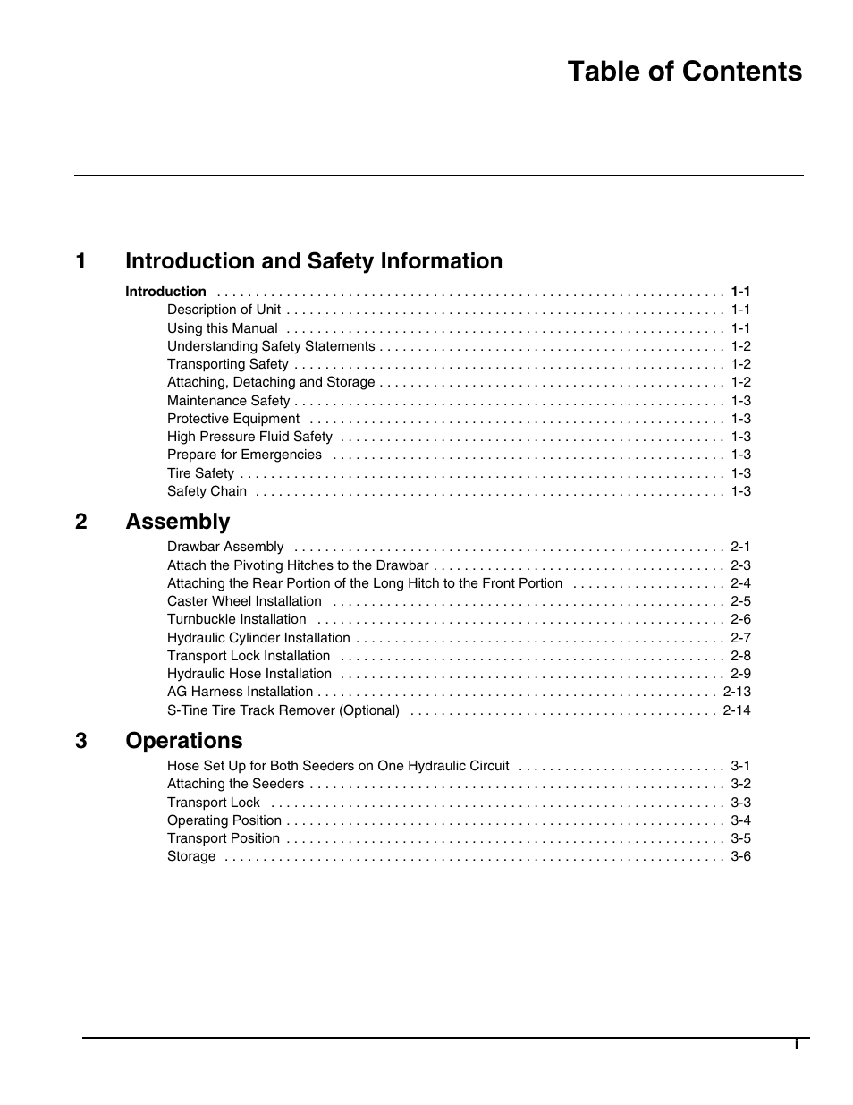 Landoll BDH512 Double Seeder Hitch User Manual | Page 3 / 38