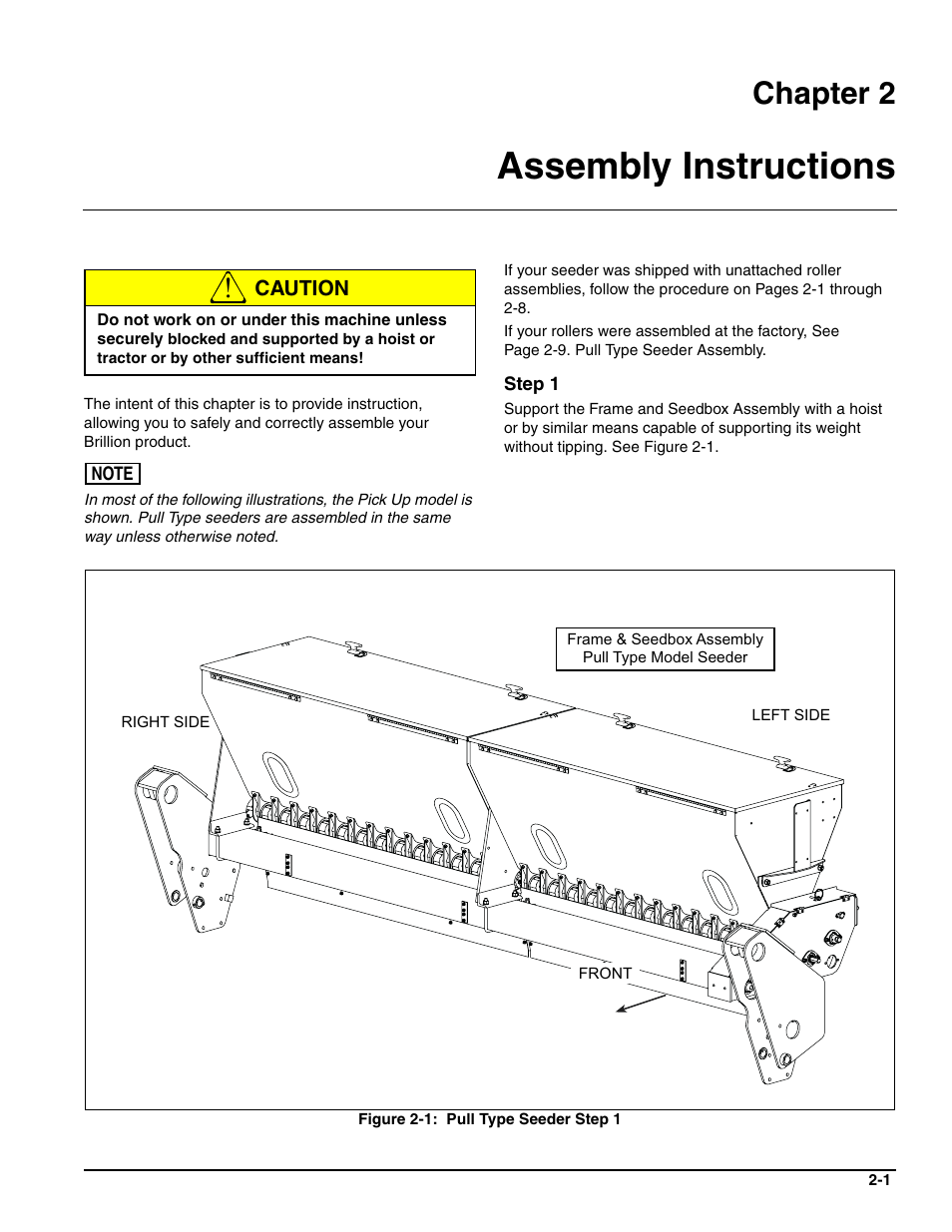 Assembly instructions, Chapter 2 | Landoll SL/SLB/SLP/SLPB/SLPB TURFMAKER III User Manual | Page 11 / 58