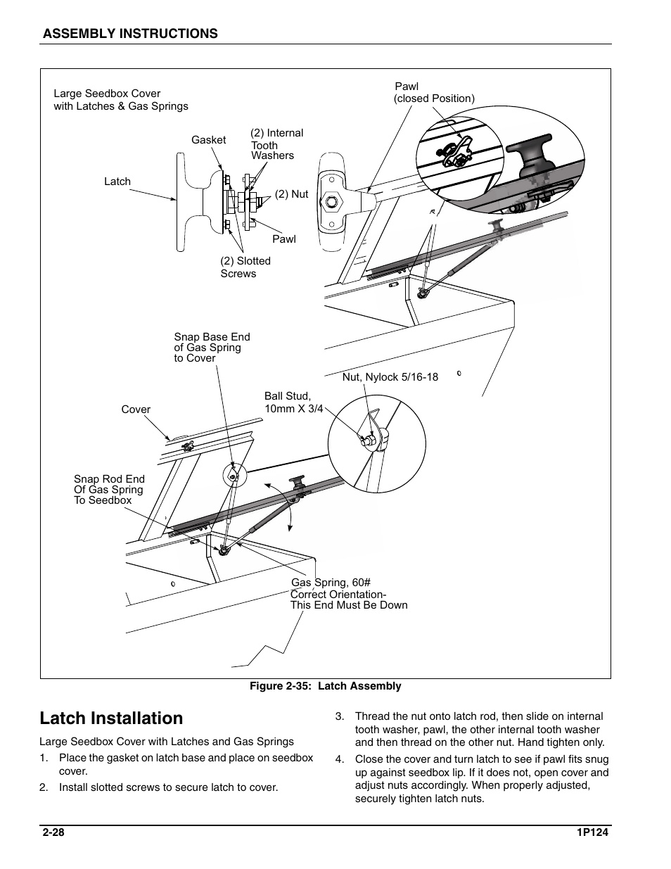 Latch installation | Landoll SL/SLB/SLP/SLPB/SLPB TURFMAKER III User Manual | Page 38 / 58