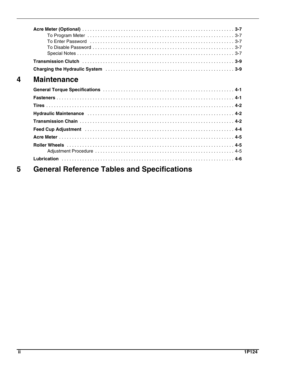4maintenance, 5general reference tables and specifications | Landoll SL/SLB/SLP/SLPB/SLPB TURFMAKER III User Manual | Page 4 / 58