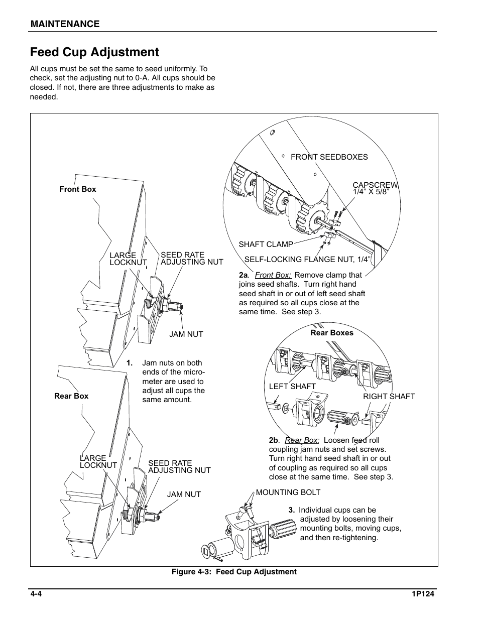 Feed cup adjustment | Landoll SL/SLB/SLP/SLPB/SLPB TURFMAKER III User Manual | Page 52 / 58