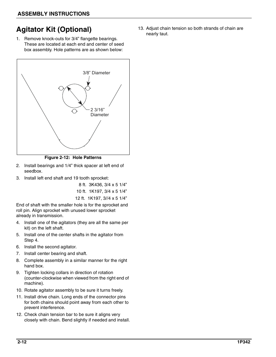 Agitator kit (optional) | Landoll SL 8, 10, 12 Turfmaker Seeder User Manual | Page 22 / 56