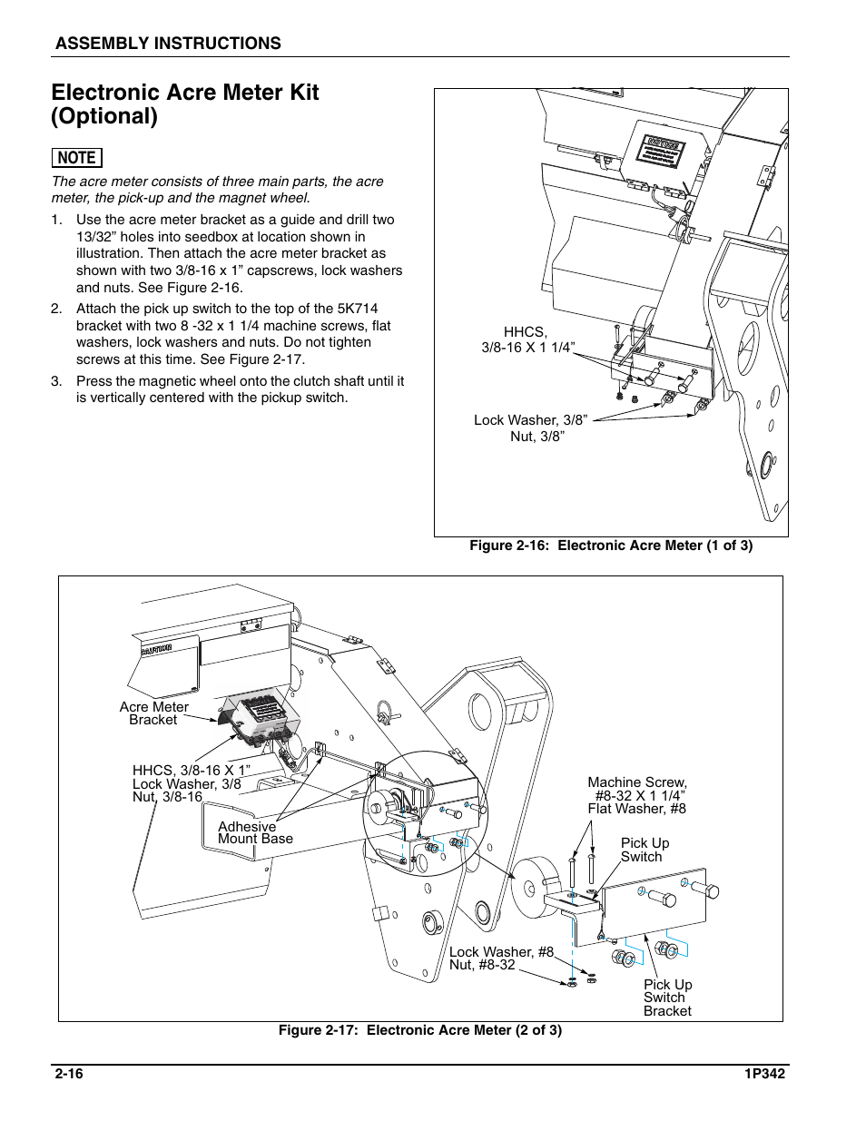 Electronic acre meter kit (optional) | Landoll SL 8, 10, 12 Turfmaker Seeder User Manual | Page 26 / 56