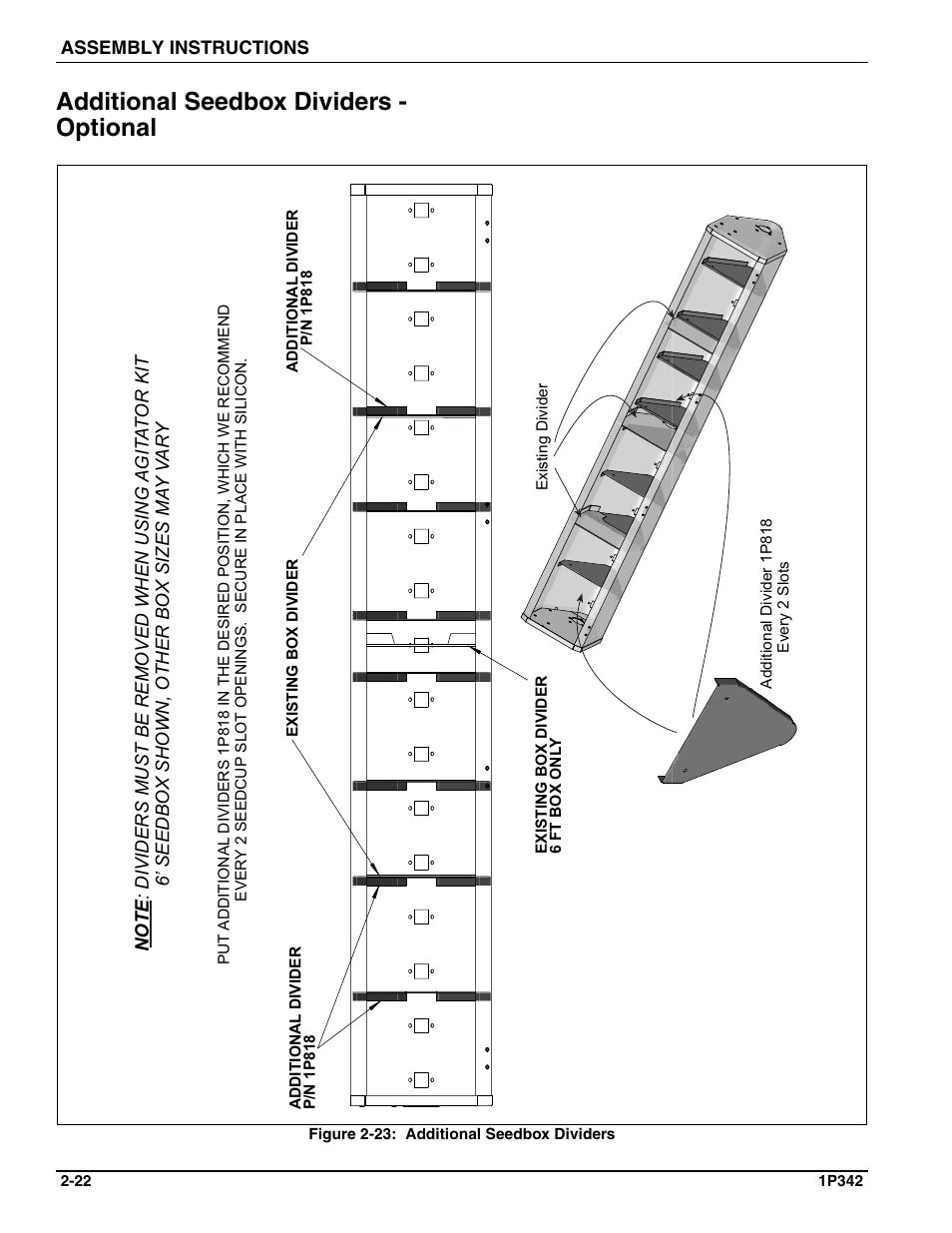 Additional seedbox dividers - optional | Landoll SL 8, 10, 12 Turfmaker Seeder User Manual | Page 32 / 56