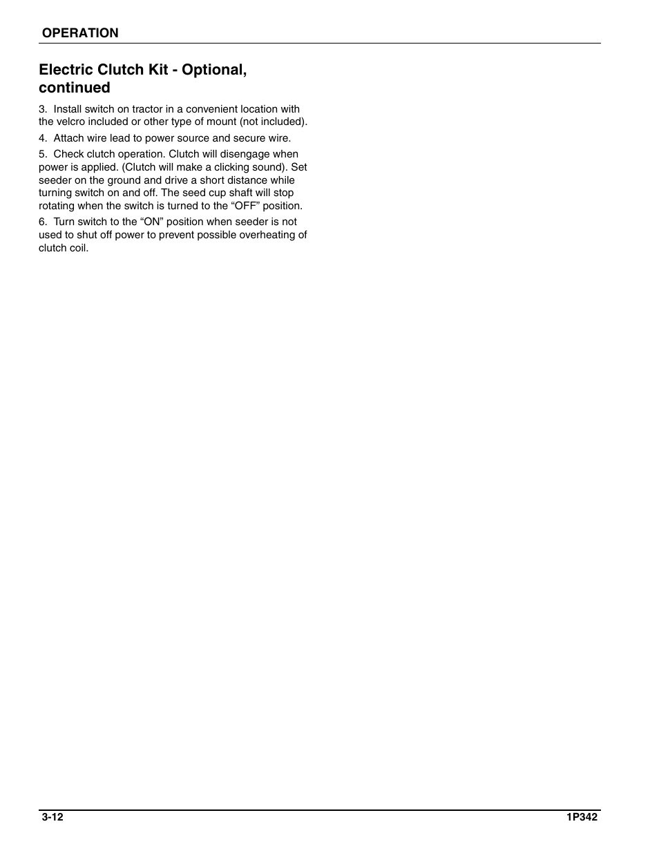 Electric clutch kit - optional, continued | Landoll SL 8, 10, 12 Turfmaker Seeder User Manual | Page 44 / 56