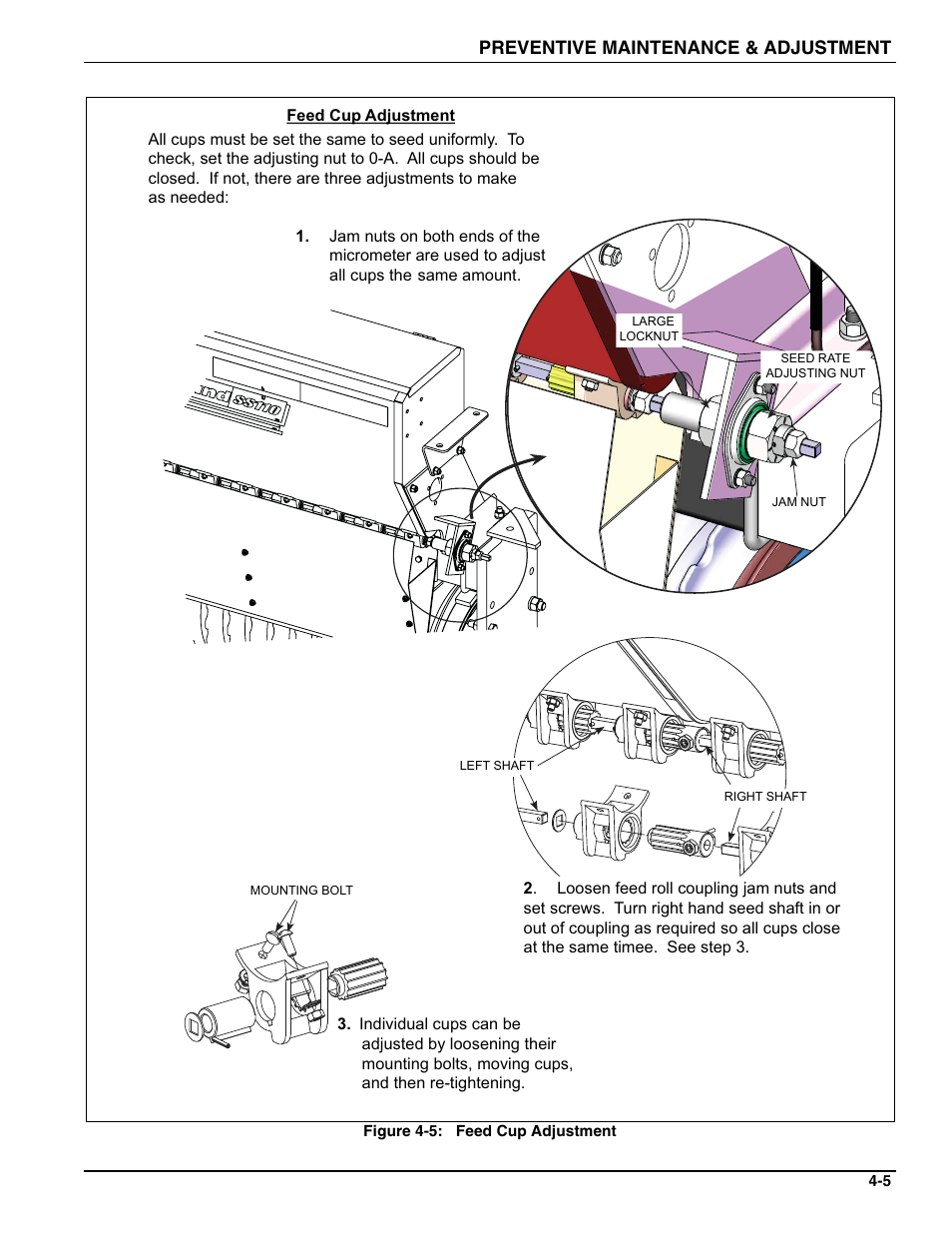 Preventive maintenance & adjustment | Landoll SL 8, 10, 12 Turfmaker Seeder User Manual | Page 49 / 56