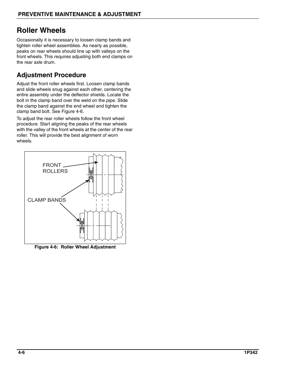 Roller wheels, Adjustment procedure | Landoll SL 8, 10, 12 Turfmaker Seeder User Manual | Page 50 / 56