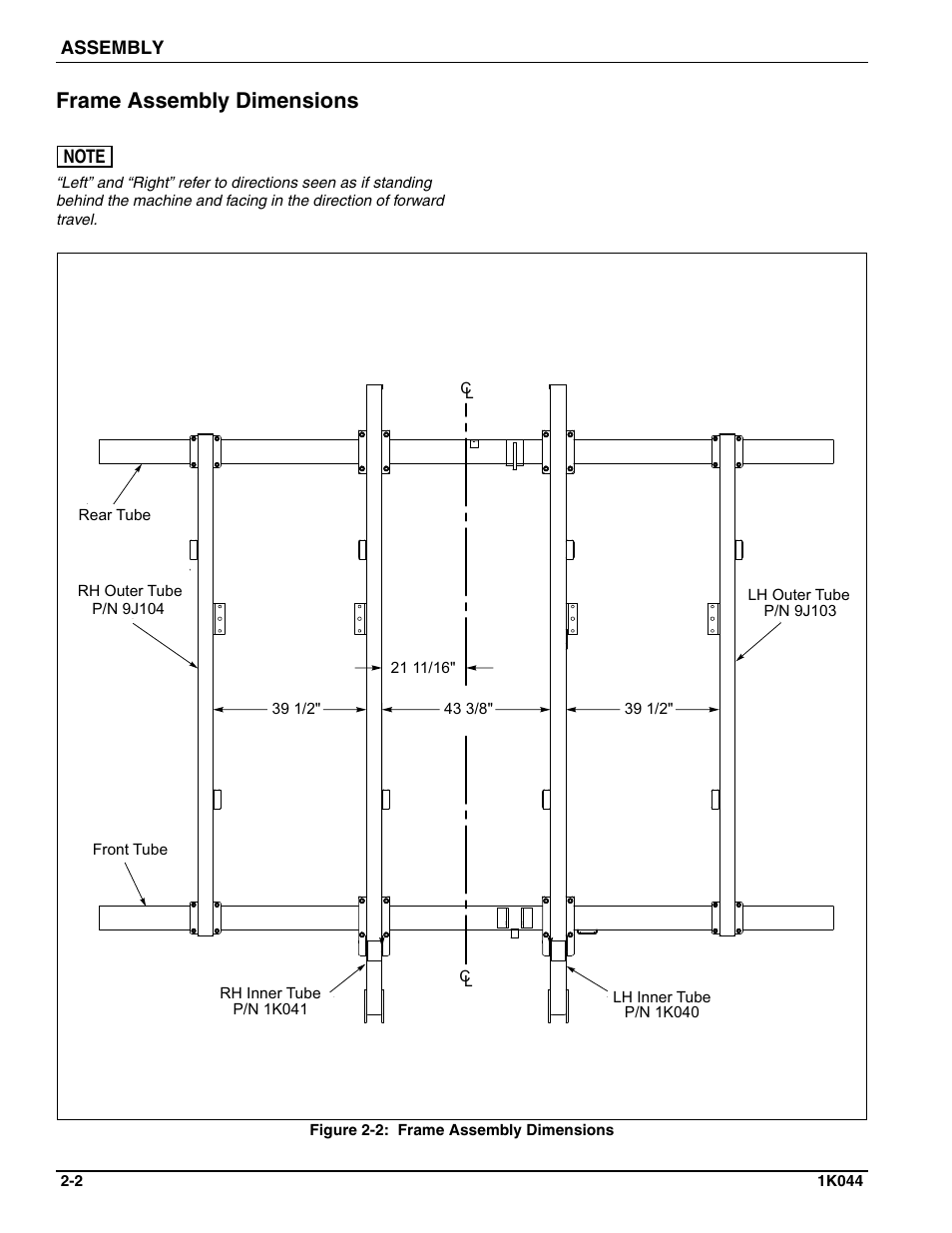 D 2-2, Frame assembly dimensions | Landoll MCL/MCC/MCLS/MLCS/MCCS 1483, 1643, 1803 RIGID PULVI-MULCHER User Manual | Page 12 / 52