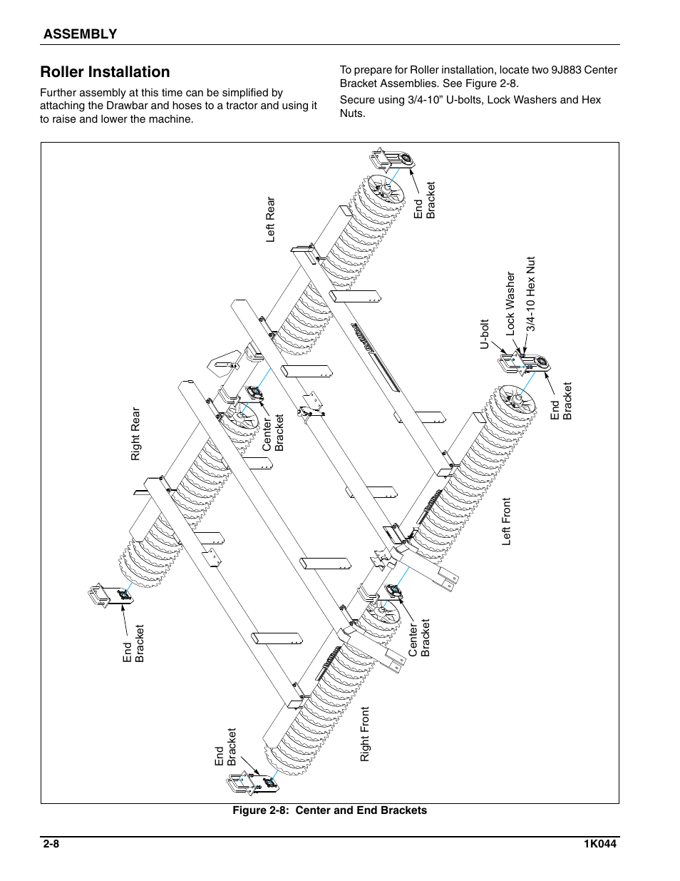 Roller installation | Landoll MCL/MCC/MCLS/MLCS/MCCS 1483, 1643, 1803 RIGID PULVI-MULCHER User Manual | Page 18 / 52
