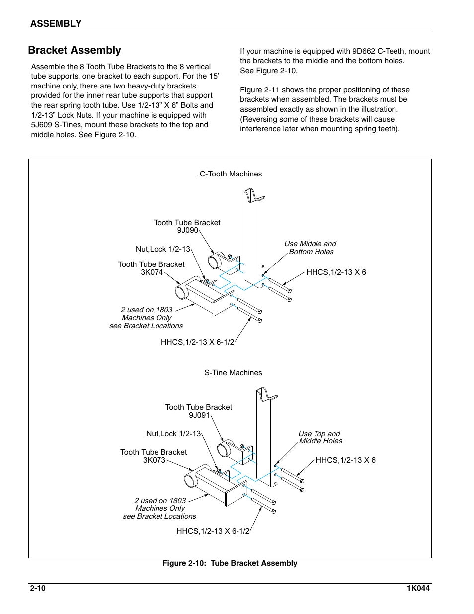 Bracket assembly | Landoll MCL/MCC/MCLS/MLCS/MCCS 1483, 1643, 1803 RIGID PULVI-MULCHER User Manual | Page 20 / 52